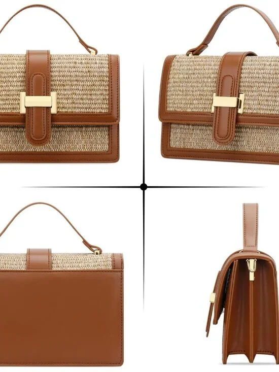 Crossbody Bags for Women - Top Handle Purses for Lady, Leather Handbags Shoulder - Picture 5 of 7